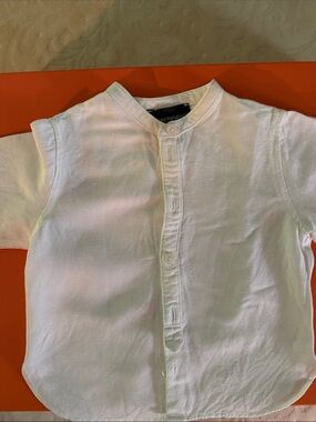 Emporio Armani White Short-Sleeve Button-Front Shirt